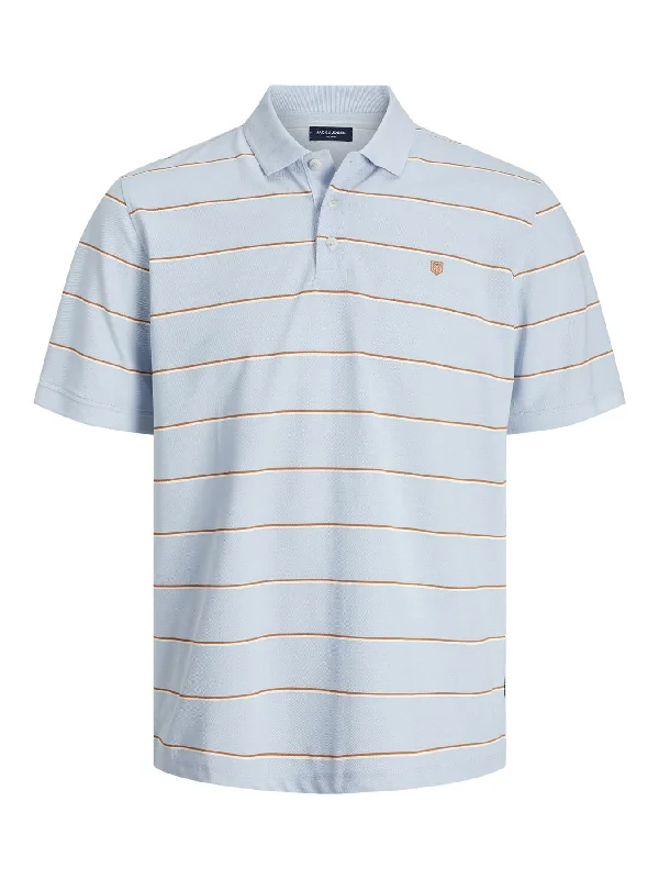 Jack & Jones Men's JPRBLUWIN Short Sleeve Stripe Polo Shirt in Skyway, 1XL-4XL