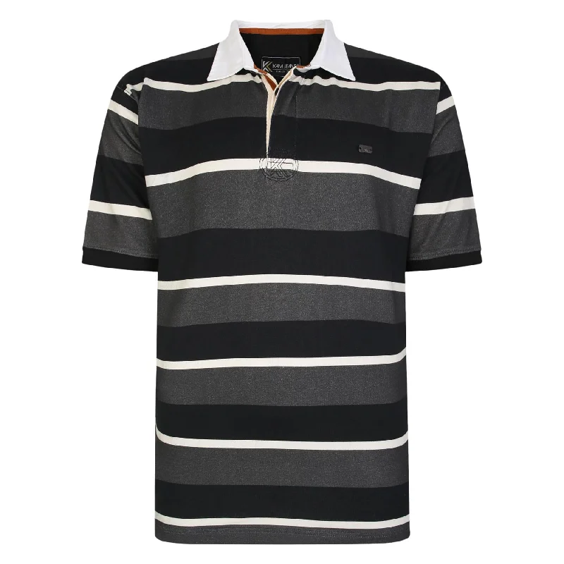 KAM Men's KBS 5478 Short Sleeve Striped Rugby Polo in 2 Colours, 2XL to 8XL