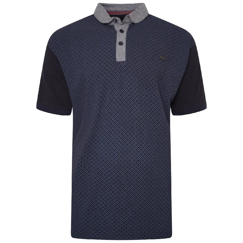 KAM Mens Plus Size Premium Pique Detailed Polo in 2 Colour Options 2XL to 8XL