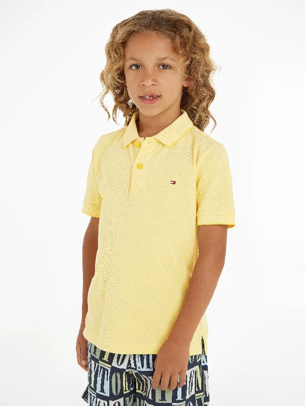 Flag Embroided Polo in Yellow