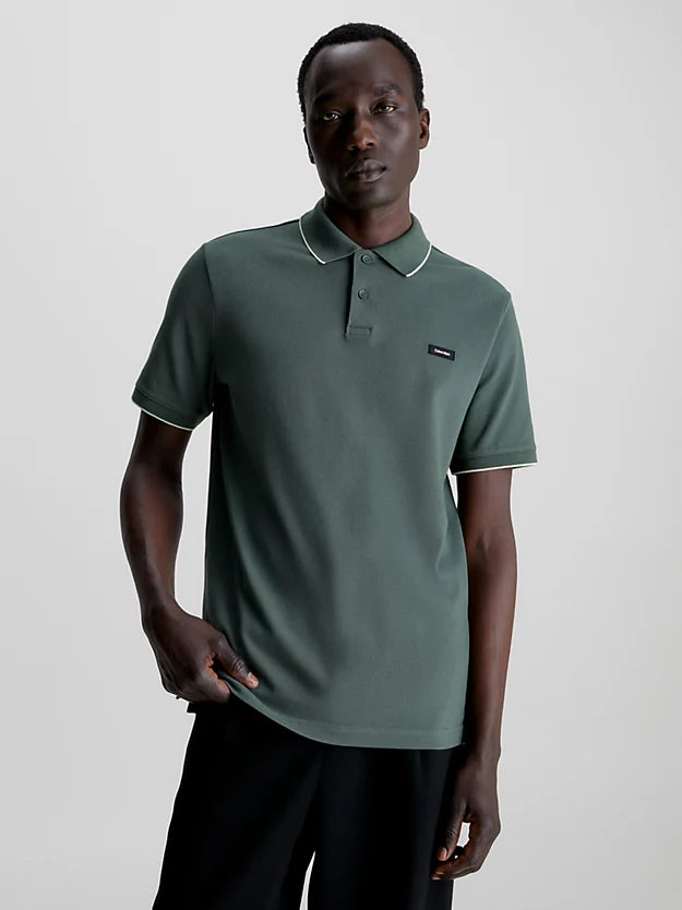 Slim Pique Polo Shirt in Thyme