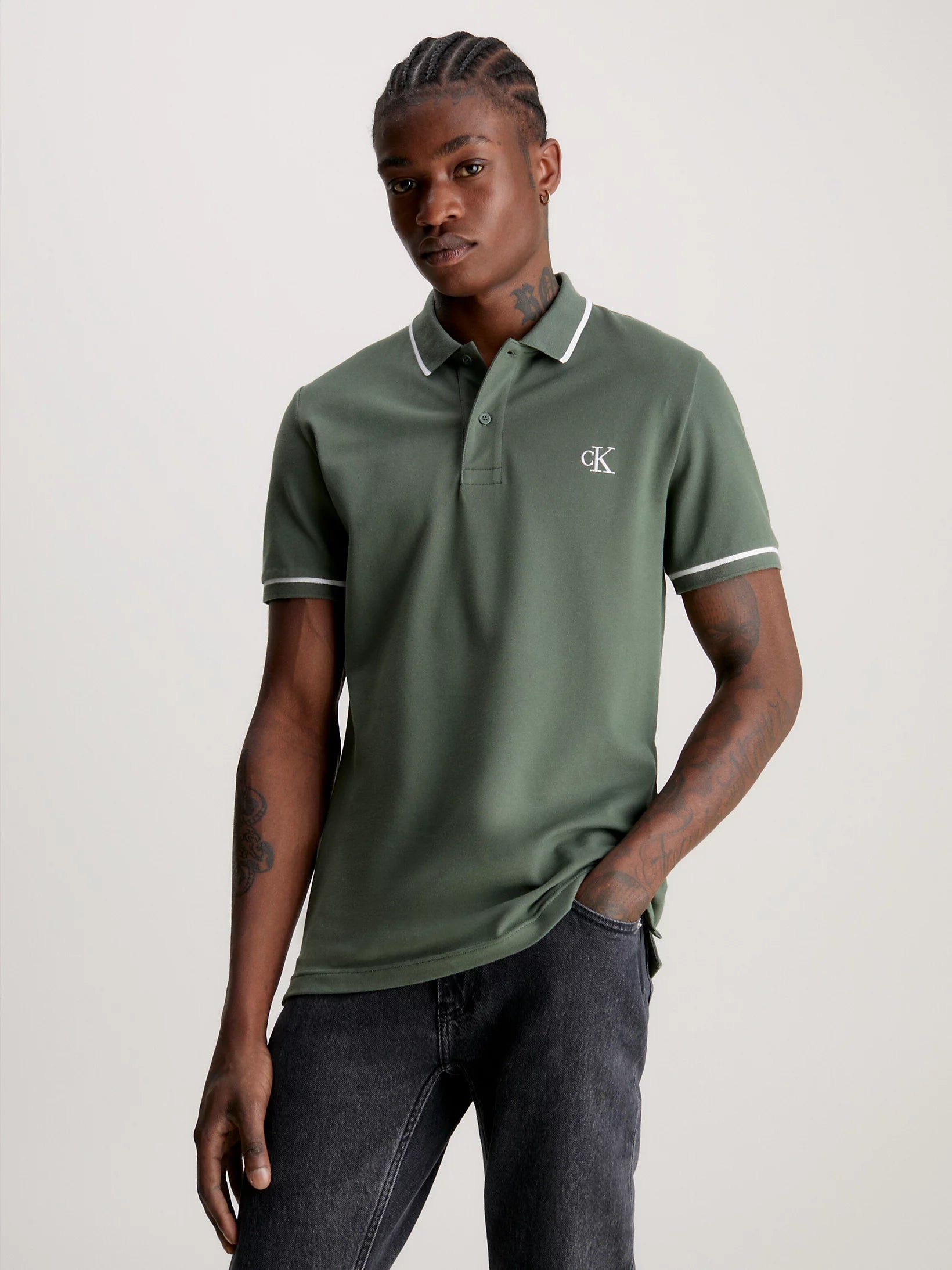 Slim Polo Shirt in Thyme