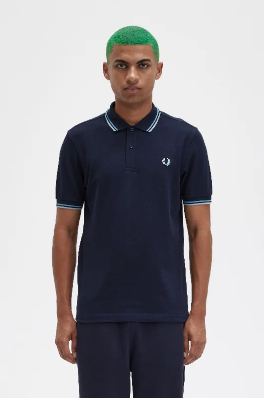 Twin Tipped Fred Perry Polo in Navy