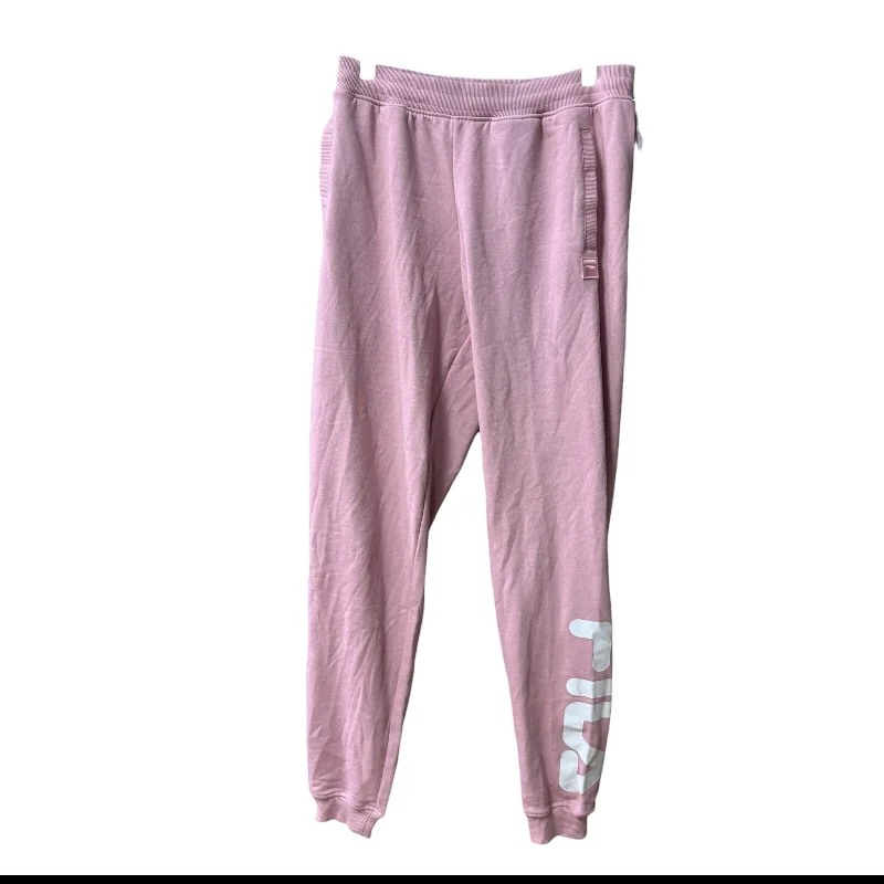 Athletic Pants By Fila In Pink, Size: Xl