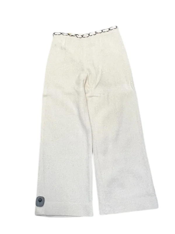 Pants Luxury Designer By Chanel In Cream, Size: M