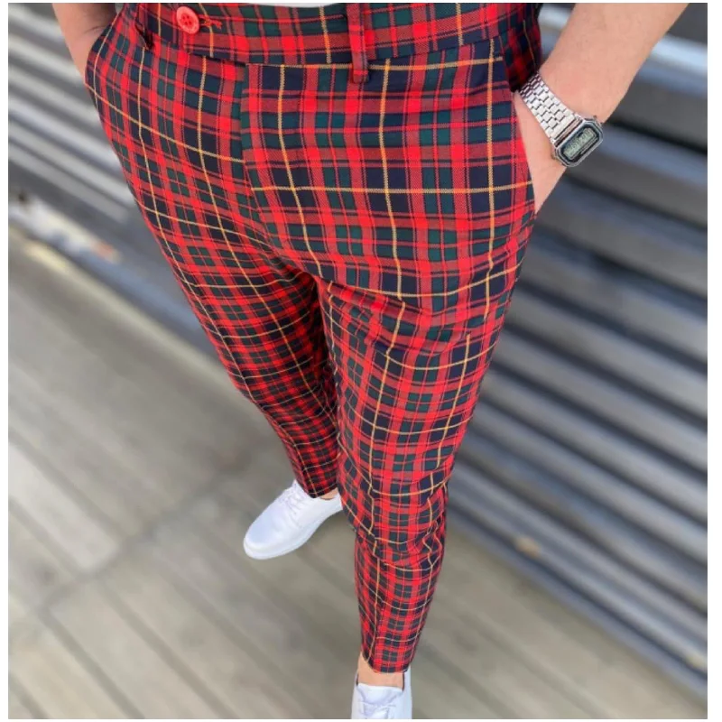 DJ PLUS: Plaid Skinny Dress Pants