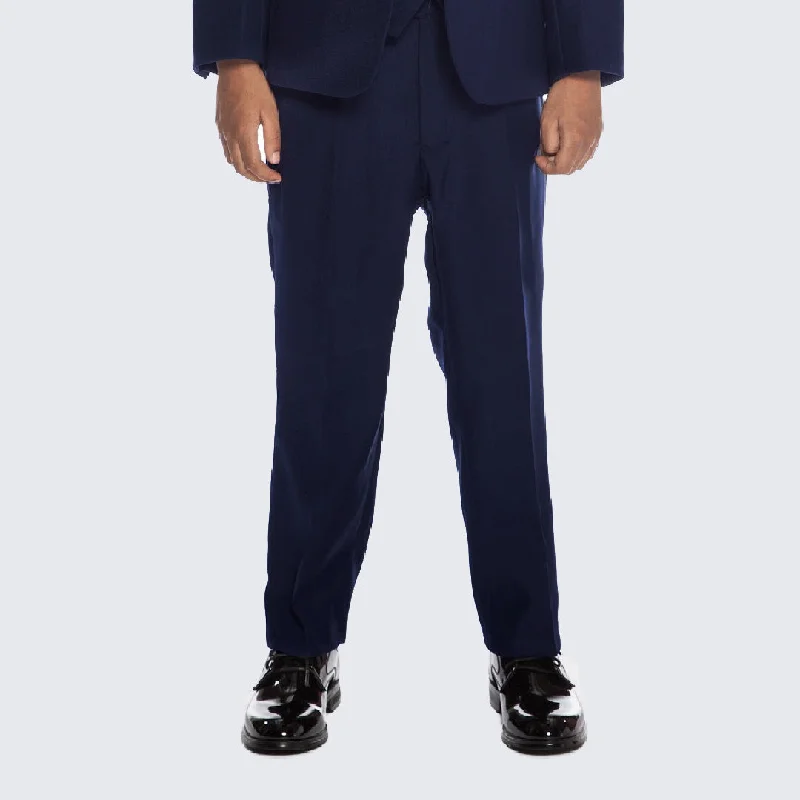 Boy's Navy Slim Fit Pants