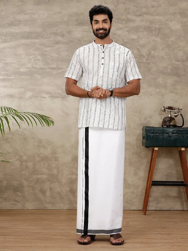 Men Single Dhoti with Matching Kurta Set PB26