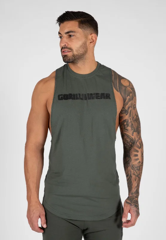 Milo Drop Armhole Tank Top - Green