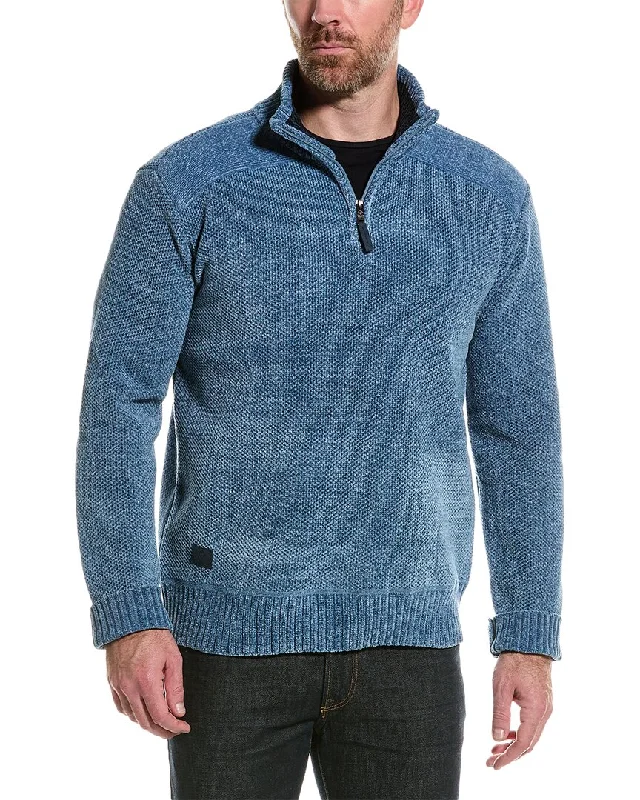 Point Zero Chenille 1/4-Zip Mock Neck Sweater