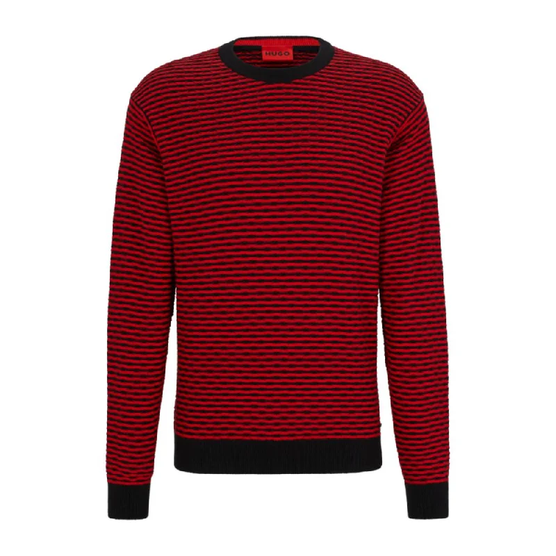 Relaxed-fit sweater in cotton with knitted structure