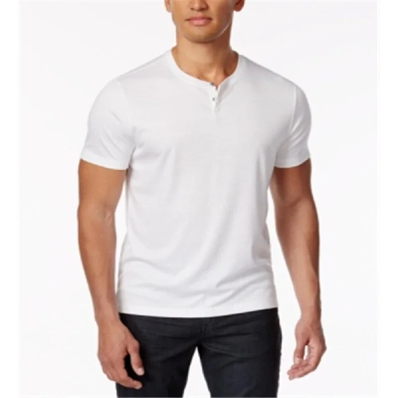 Alfani Men's Soft Touch Stretch Henley White Size Large