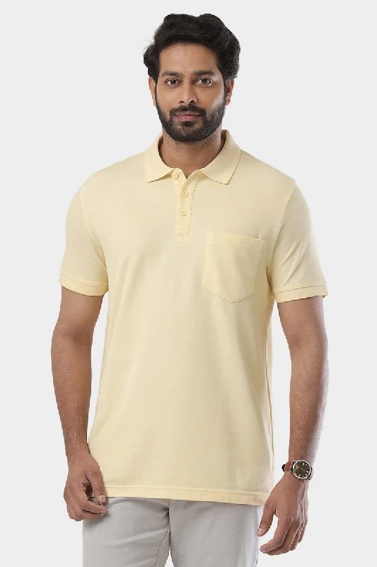 Golf Polo  -  Pastel Yellow T-Shirts For Men | Ariser