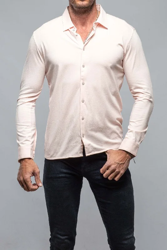 Cambria Button Up Polo in Pink