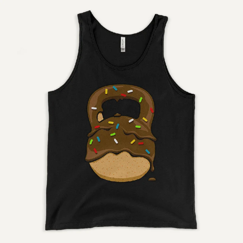 Chocolate-Glazed Donut With Sprinkles Kettlebell Design Men’s Tank Top