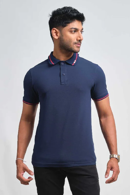 Plain premium cotton with 82 knitted collar, Slim fit polo T-shirt