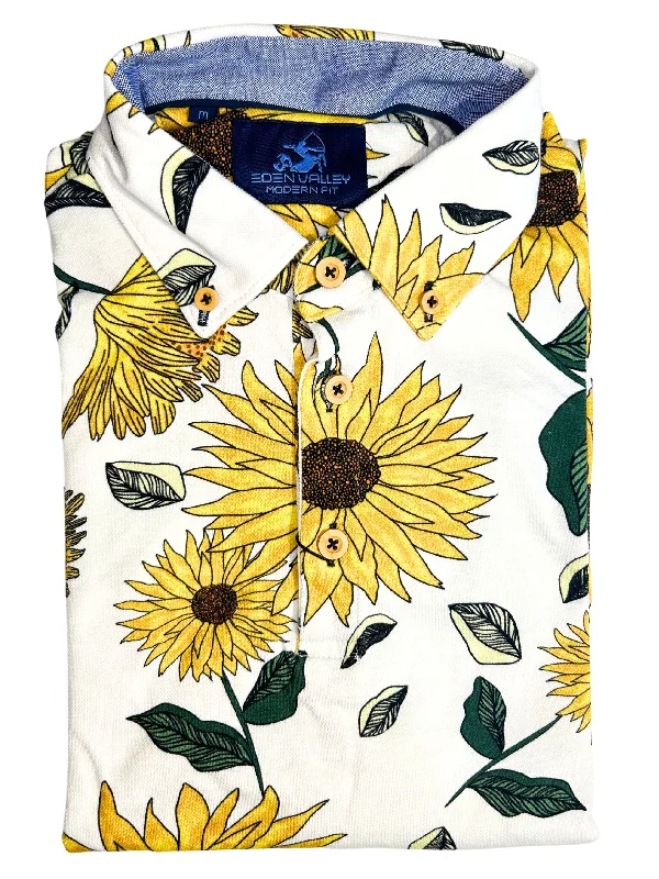 SUNFLOWER PRINT POLO SHIRT