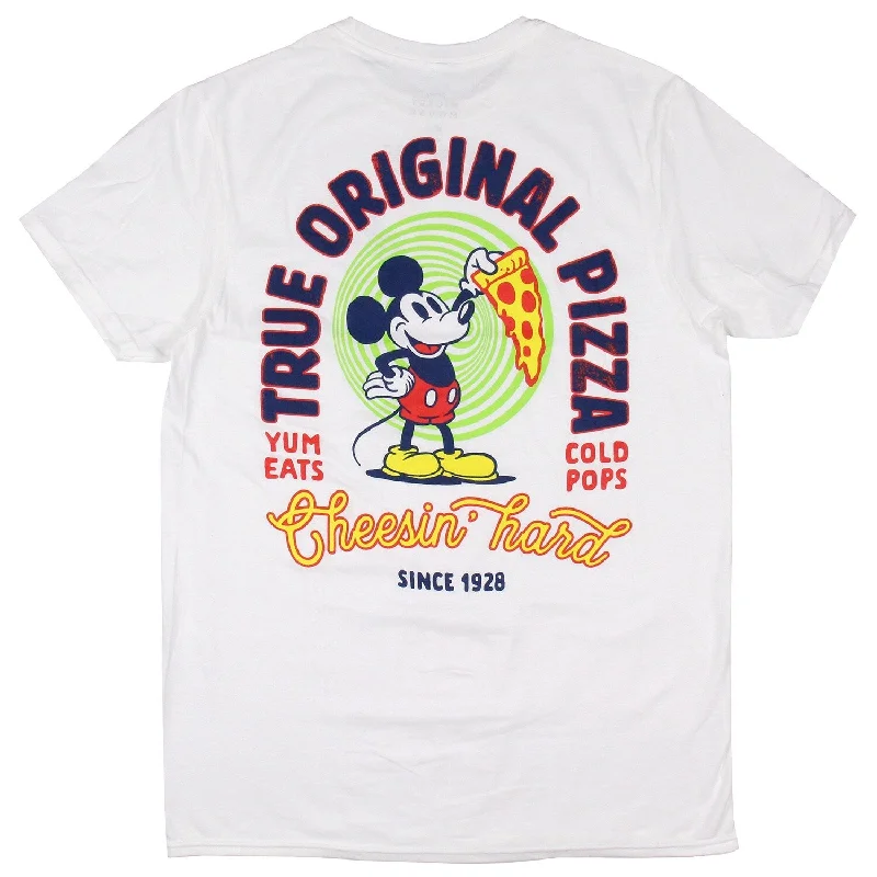 Disney Men's Mickey Mouse True Original Pizza Cheesin' Hard Adult T-Shirt