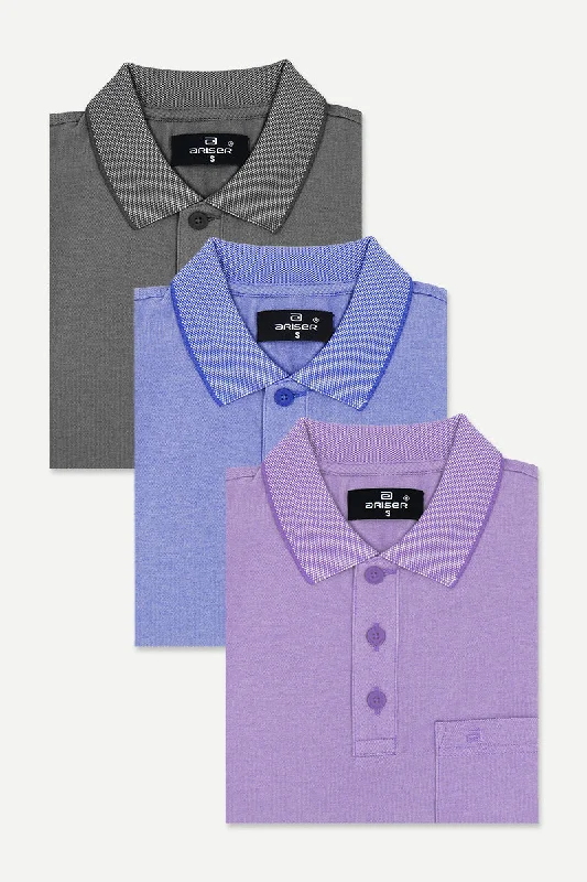 Golf Polo - Collar T-Shirts Pack Of 3 Combo For Men | Ariser