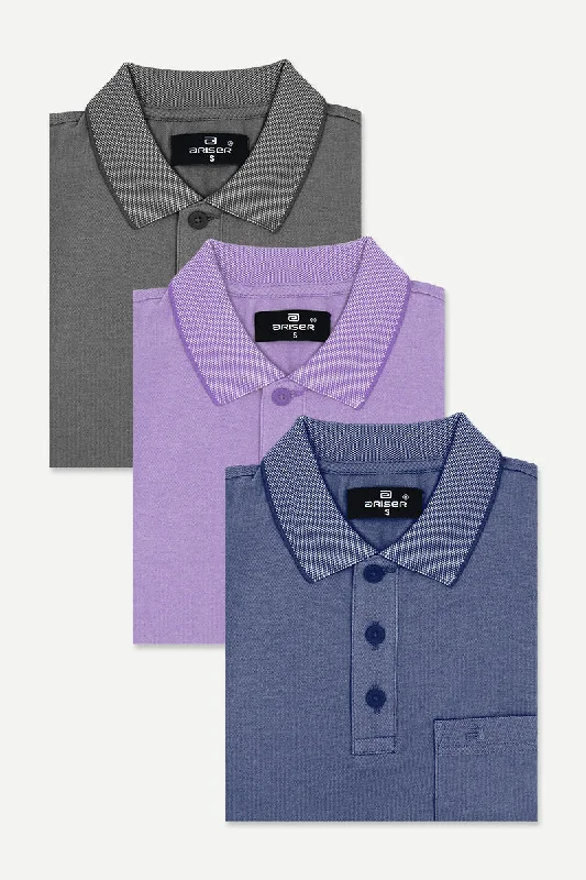 Golf Polo - Collar T-Shirts Pack Of 3 Combo For Men | Ariser