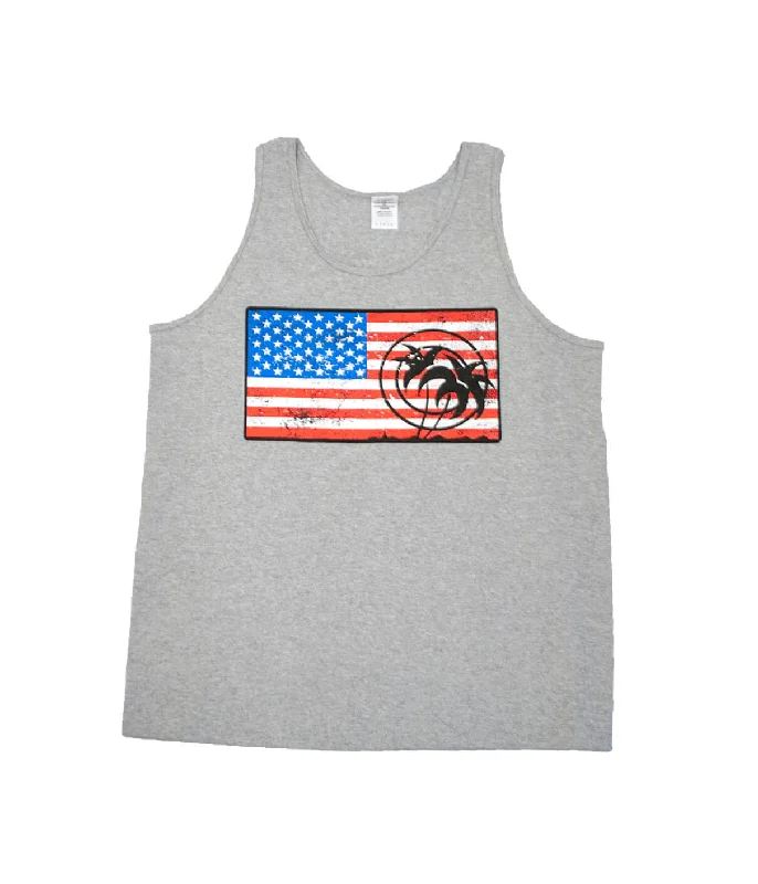 Independence Palm - Gray Gildan 100% Cotton Men's Tank Top