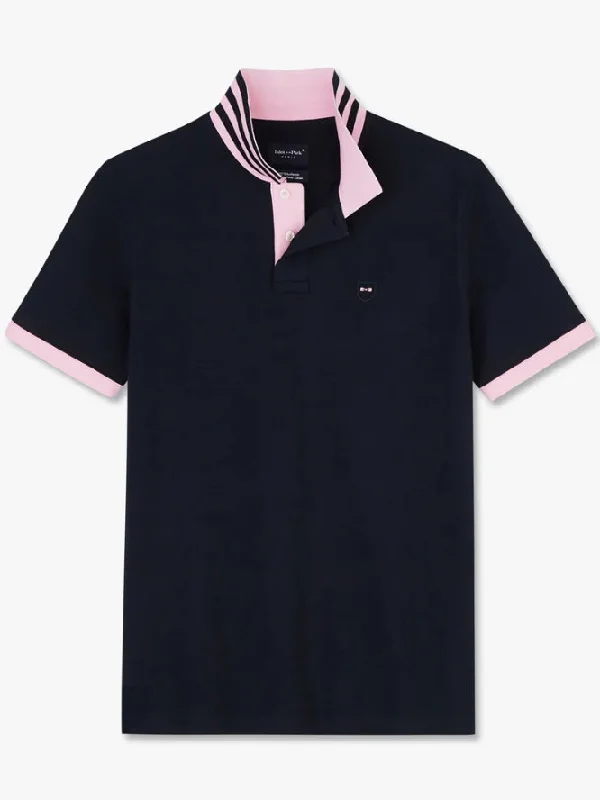 MARINE POLO WITH PINK TRIM