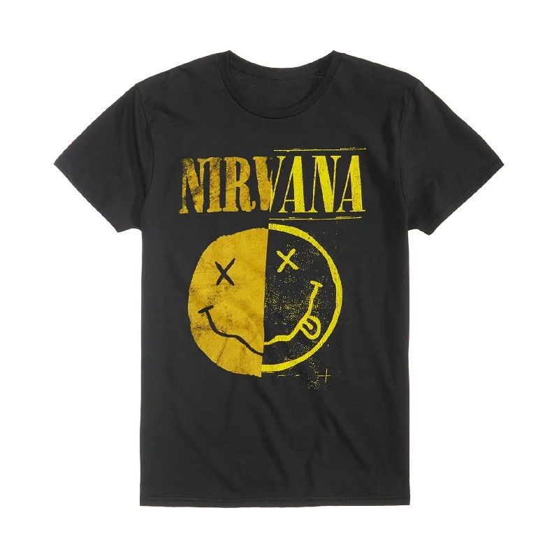 New World Mens Nirvana Graphic T-Shirt, Black, X-Large