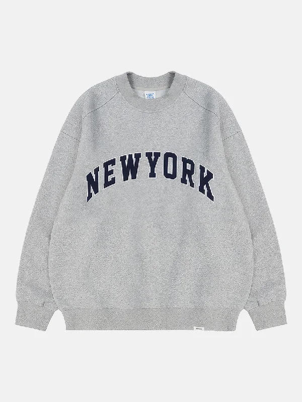 New York Statement Embroidered Sweatshirt