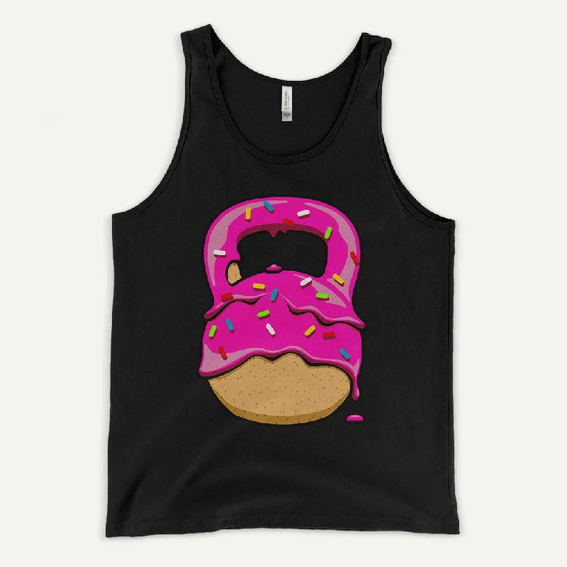 Pink-Glazed Donut With Sprinkles Kettlebell Design Men’s Tank Top