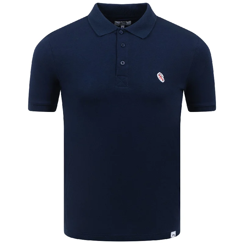 Red Golf Bag Badge Polo Navy - AW23