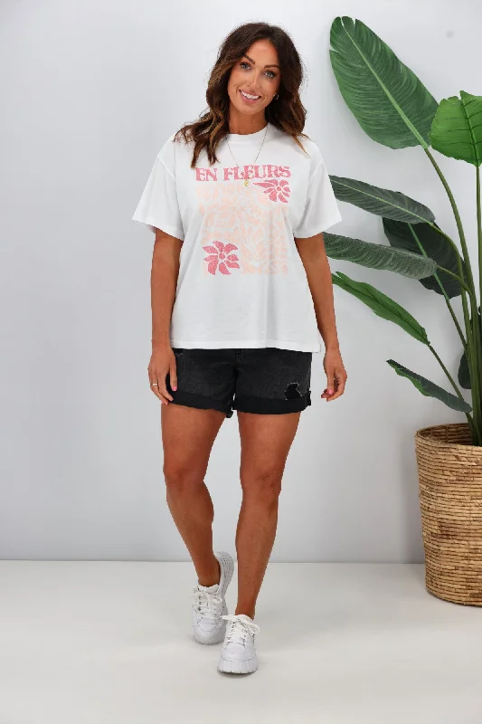 Shine On Label En Fleurs Tee White