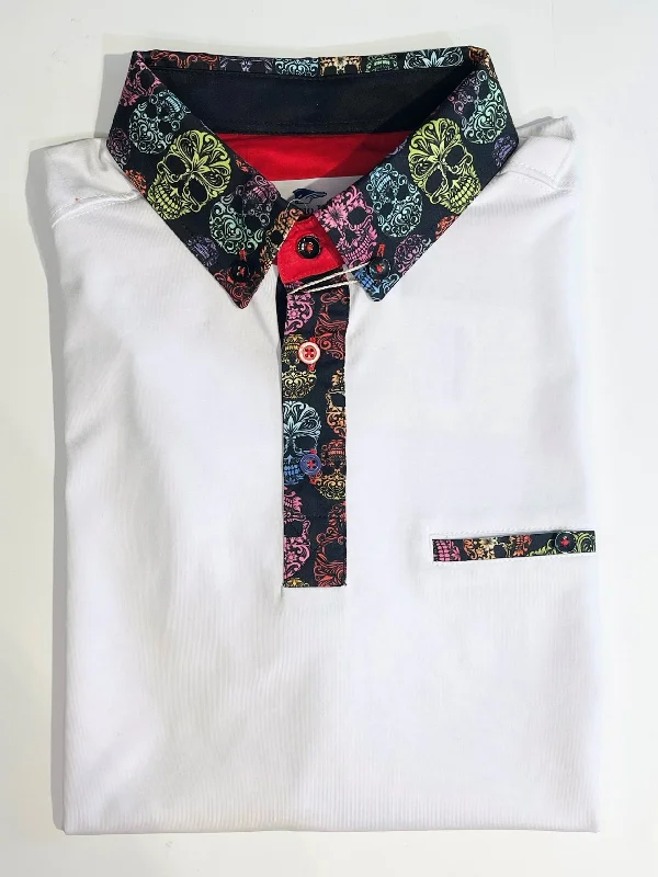 SKULL TRIM WHITE POLO