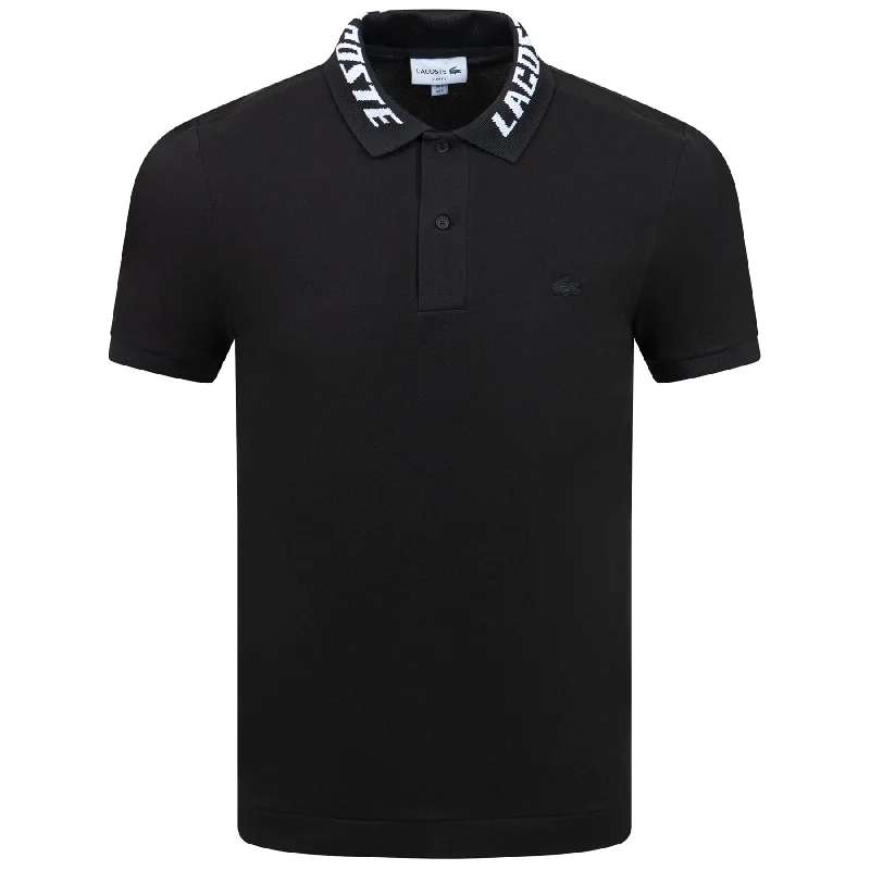 Slim Fit Organic Cotton Pique Polo Black - AW23