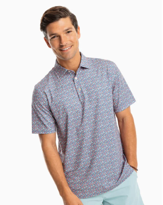 Southern Tide DRIVER JUST CHILLIN PRINTED PERFORMANCE POLO SHIRT