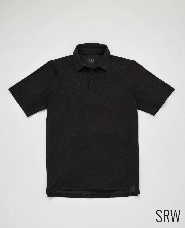 Black Short Sleeve Active Polo Shirt